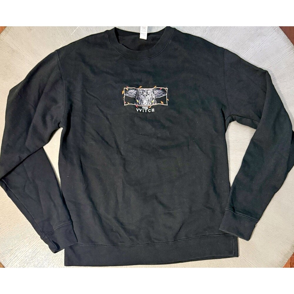 The Witch Embroidered Crewneck Sweatshirt Large Black Phillip A24 Horror Movie